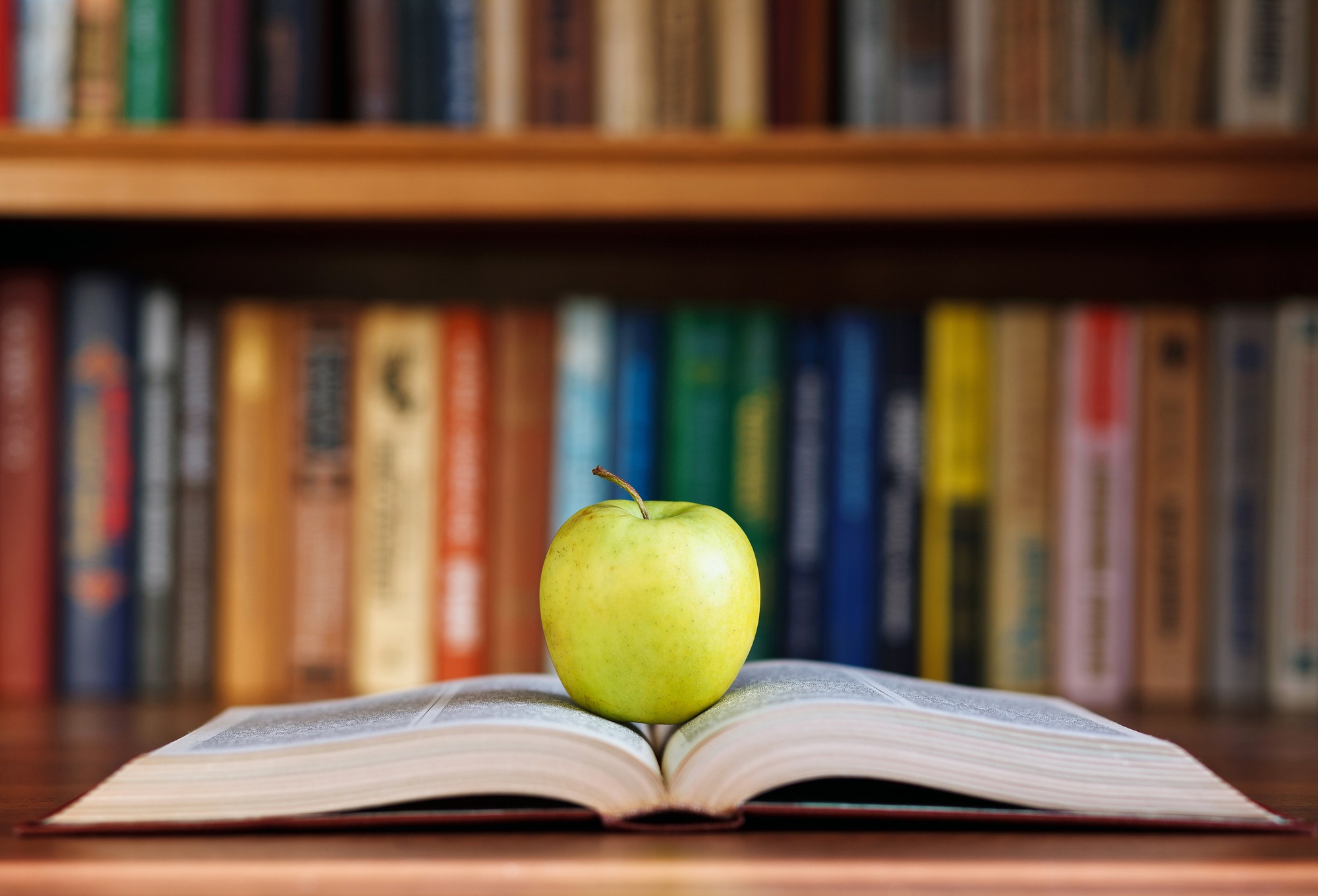 apple on the book